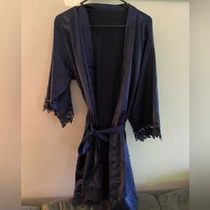 Blue Satin Robe